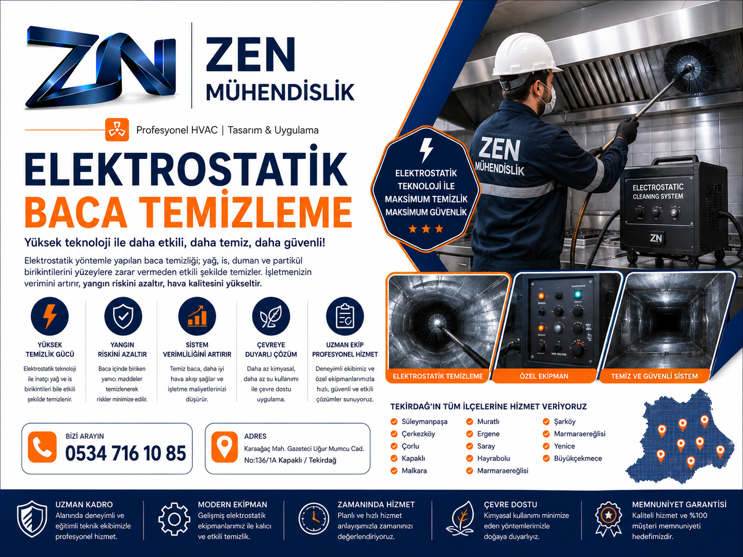 Tekirdağ Elektrostatik Baca Temizleme