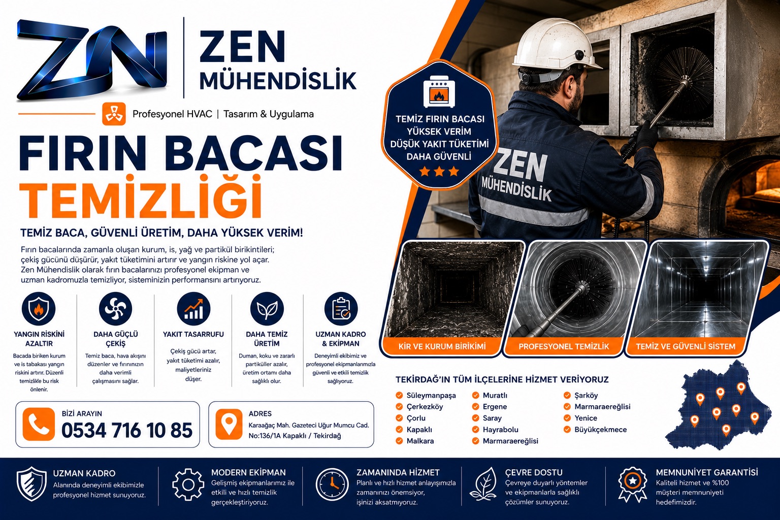 Tekirdağ Fırın Bacası Temizliği