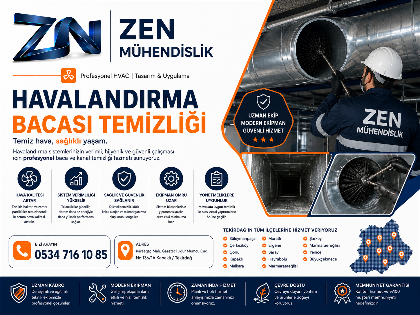 Tekirdağ Havalandırma Bacası Temizliği