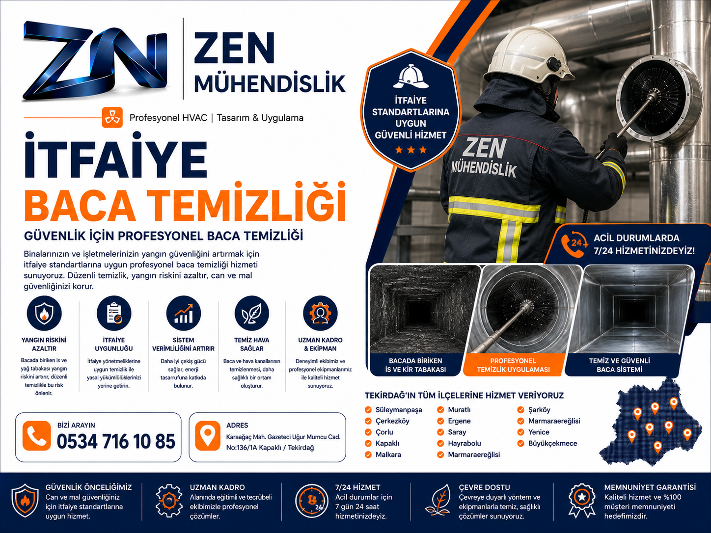 Tekirdağ İtfaiye Baca Temizliği